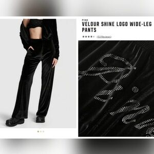 PINK Victoria's Secret Black Wide Leg Pants